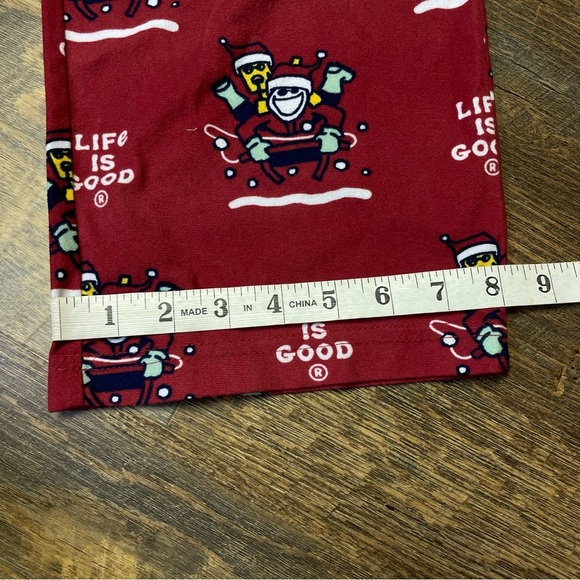 Life Is Good Pajama Pants Men Small Red Dog Sled Christmas Holiday Sleepwear - Picture 7 of 10